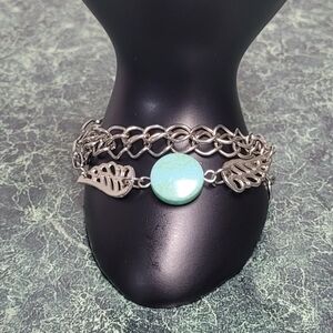 Paparazzi Silver Bracelet with Turquoise Charm